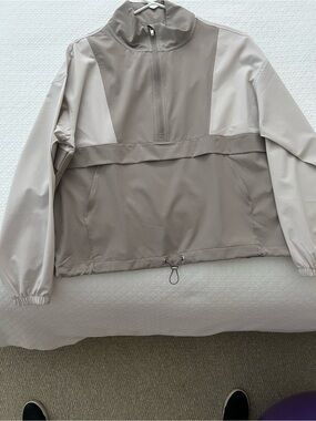 Calvin Klein Taupe and Cream Utility Anorak Jacket